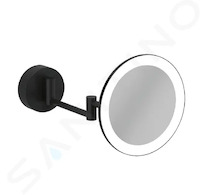 Kludi Vela R - Kosmetické nástěnné zrcátko s LED osvětlením, matná černá 5899539W
