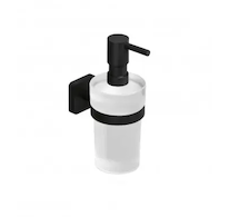 Kludi Vela S - Dávkovač mýdla s držákem, sklo/matná černá 2597639