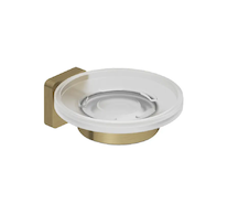 Kludi Vela S - Mýdlenka s držákem, sklo/kartáčované zlato 25985N0