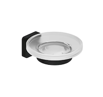 Kludi Vela S - Mýdlenka s držákem, sklo/matná černá 2598539