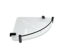 Nimco BORMO ČERNÁ Černá rohová police s ohrádkou IXI BRC X208-X-90