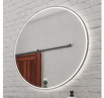 Nimco KULATÁ ZRCADLA Černé kulaté LED zrcadlo pr. 90 mm, dotykový senzor ZPC 28003RVX-90