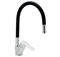 Novaservis Dřezová baterie s černým flexi ramenem Metalia 54, chrom 54014F,0C