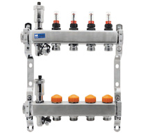 Novaservis Nerezový rozdělovač F-PRO s automatickou regulací průtoku 12 okruhů FPR-RZPU12AB