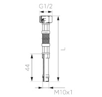 Novaservis Přívodní hadička s nástavcem M10 x 3/8