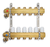 Novaservis Rozdělovač s regulačními, termost. a mech. ventily 8 okruhů RZ08S