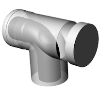RICOMGAS koleno revizní DN 60/100 plast/Al pro kondenzační kotel - PP60/100RB