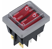Tesy spínač, pro řadu AntiCalc, 102205, Rocker switch double 16A/250V cap B4BAP5