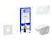 Geberit Duofix - Modul pro závěsné WC s tlačítkem Sigma01, alpská bílá + Duravit D-Code - WC a sedátko, Rimless, SoftClose 111.3