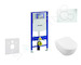 Geberit Duofix - Modul pro závěsné WC s tlačítkem Sigma01, alpská bílá + Villeroy Boch - WC a sedátko, DirectFlush, SoftClose, C