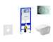 Geberit Duofix - Modul pro závěsné WC s tlačítkem Sigma01, lesklý chrom + Duravit D-Code - WC a sedátko, Rimless, SoftClose 111.