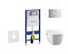 Geberit Duofix - Modul pro závěsné WC s tlačítkem Sigma01, lesklý chrom + Tece One - sprchovací toaleta a sedátko, Rimless, Soft