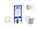 Geberit Duofix - Modul pro závěsné WC s tlačítkem Sigma01, lesklý chrom + Tece One - sprchovací toaleta a sedátko, Rimless, Soft