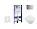 Geberit Duofix - Modul pro závěsné WC s tlačítkem Sigma01, lesklý chrom + Villeroy Boch - WC a sedátko, DirectFlush, SoftClose, 