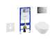 Geberit Duofix - Modul pro závěsné WC s tlačítkem Sigma01, lesklý chrom + Villeroy Boch - WC a sedátko, DirectFlush, SoftClose, 