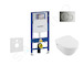 Geberit Duofix - Modul pro závěsné WC s tlačítkem Sigma01, lesklý chrom + Villeroy Boch - WC a sedátko, DirectFlush, SoftClose, 