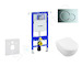 Geberit Duofix - Modul pro závěsné WC s tlačítkem Sigma01, lesklý chrom + Villeroy Boch - WC a sedátko, DirectFlush, SoftClose, 