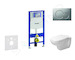Geberit Duofix - Modul pro závěsné WC s tlačítkem Sigma01, matný chrom + Duravit D-Code - WC a sedátko, Rimless, SoftClose 111.3