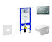 Geberit Duofix - Modul pro závěsné WC s tlačítkem Sigma01, matný chrom + Duravit D-Code - WC a sedátko, Rimless, SoftClose 111.3