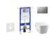 Geberit Duofix - Modul pro závěsné WC s tlačítkem Sigma01, matný chrom + Tece One - sprchovací toaleta a sedátko, Rimless, SoftC