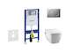 Geberit Duofix - Modul pro závěsné WC s tlačítkem Sigma01, matný chrom + Tece One - sprchovací toaleta a sedátko, Rimless, SoftC