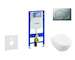 Geberit Duofix - Modul pro závěsné WC s tlačítkem Sigma01, matný chrom + Villeroy Boch - WC a sedátko, DirectFlush, SoftClose, C