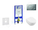 Geberit Duofix - Modul pro závěsné WC s tlačítkem Sigma01, matný chrom + Villeroy Boch - WC a sedátko, DirectFlush, SoftClose, C