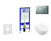 Geberit Duofix - Modul pro závěsné WC s tlačítkem Sigma01, matný chrom + Villeroy Boch - WC a sedátko, DirectFlush, SoftClose, C