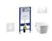 Geberit Duofix - Modul pro závěsné WC s tlačítkem Sigma20, bílá/lesklý chrom + Tece One - sprchovací toaleta a sedátko, Rimless,