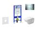 Geberit Duofix - Modul pro závěsné WC s tlačítkem Sigma30, lesklý chrom/chrom mat + Duravit D-Code - WC a sedátko, Rimless, Soft
