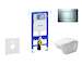 Geberit Duofix - Modul pro závěsné WC s tlačítkem Sigma30, lesklý chrom/chrom mat + Duravit D-Code - WC a sedátko, Rimless, Soft
