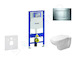 Geberit Duofix - Modul pro závěsné WC s tlačítkem Sigma30, lesklý chrom/chrom mat + Duravit D-Code - WC a sedátko, Rimless, Soft