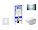 Geberit Duofix - Modul pro závěsné WC s tlačítkem Sigma30, lesklý chrom/chrom mat + Duravit D-Code - WC a sedátko, Rimless, Soft
