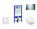Geberit Duofix - Modul pro závěsné WC s tlačítkem Sigma30, lesklý chrom/chrom mat + Villeroy Boch - WC a sedátko, DirectFlush, S