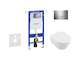 Geberit Duofix - Modul pro závěsné WC s tlačítkem Sigma30, lesklý chrom/chrom mat + Villeroy Boch - WC a sedátko, DirectFlush, S