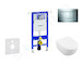 Geberit Duofix - Modul pro závěsné WC s tlačítkem Sigma30, lesklý chrom/chrom mat + Villeroy Boch - WC a sedátko, DirectFlush, S