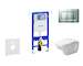 Geberit Duofix - Modul pro závěsné WC s tlačítkem Sigma30, matný chrom/chrom + Duravit D-Code - WC a sedátko, Rimless, SoftClose
