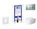 Geberit Duofix - Modul pro závěsné WC s tlačítkem Sigma30, matný chrom/chrom + Duravit ME by Starck - WC a sedátko, Rimless, Sof
