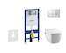 Geberit Duofix - Modul pro závěsné WC s tlačítkem Sigma30, matný chrom/chrom + Tece One - sprchovací toaleta a sedátko, Rimless,