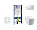 Geberit Duofix - Modul pro závěsné WC s tlačítkem Sigma30, matný chrom/chrom + Tece One - sprchovací toaleta a sedátko, Rimless,