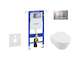 Geberit Duofix - Modul pro závěsné WC s tlačítkem Sigma30, matný chrom/chrom + Villeroy Boch - WC a sedátko, DirectFlush, SoftCl