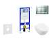 Geberit Duofix - Modul pro závěsné WC s tlačítkem Sigma30, matný chrom/chrom + Villeroy Boch - WC a sedátko, DirectFlush, SoftCl