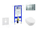 Geberit Duofix - Modul pro závěsné WC s tlačítkem Sigma30, matný chrom/chrom + Villeroy Boch - WC a sedátko, DirectFlush, SoftCl