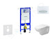 Geberit Duofix - Modul pro závěsné WC s tlačítkem Sigma50, alpská bílá + Duravit D-Code - WC a sedátko, Rimless, SoftClose 111.3