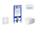 Geberit Duofix - Modul pro závěsné WC s tlačítkem Sigma50, alpská bílá + Duravit ME by Starck - WC a sedátko, Rimless, SoftClose