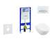 Geberit Duofix - Modul pro závěsné WC s tlačítkem Sigma50, alpská bílá + Villeroy Boch - WC a sedátko, DirectFlush, SoftClose, C