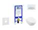 Geberit Duofix - Modul pro závěsné WC s tlačítkem Sigma50, alpská bílá + Villeroy Boch - WC a sedátko, DirectFlush, SoftClose, C