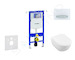 Geberit Duofix - Modul pro závěsné WC s tlačítkem Sigma50, alpská bílá + Villeroy Boch - WC a sedátko, DirectFlush, SoftClose, C
