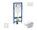 Geberit Duofix - Set předstěnové instalace, klozetu a sedátka Duravit D-Code, tlačítka Sigma01, Rimless, SoftClose, alpská bílá 