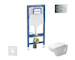 Geberit Duofix - Set předstěnové instalace, klozetu a sedátka Duravit D-Code, tlačítka Sigma01, Rimless, SoftClose, lesklý chrom